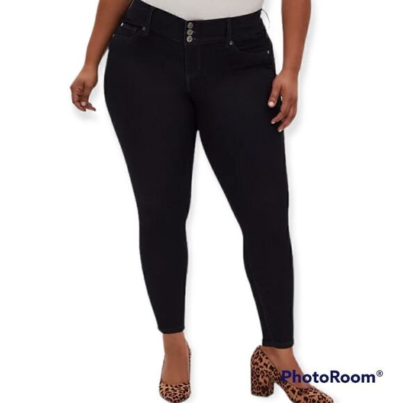 10T Tall Torrid Jegging Jeans Dark Wash Super Stretch High Rise Super Skinny ank - Picture 1 of 9